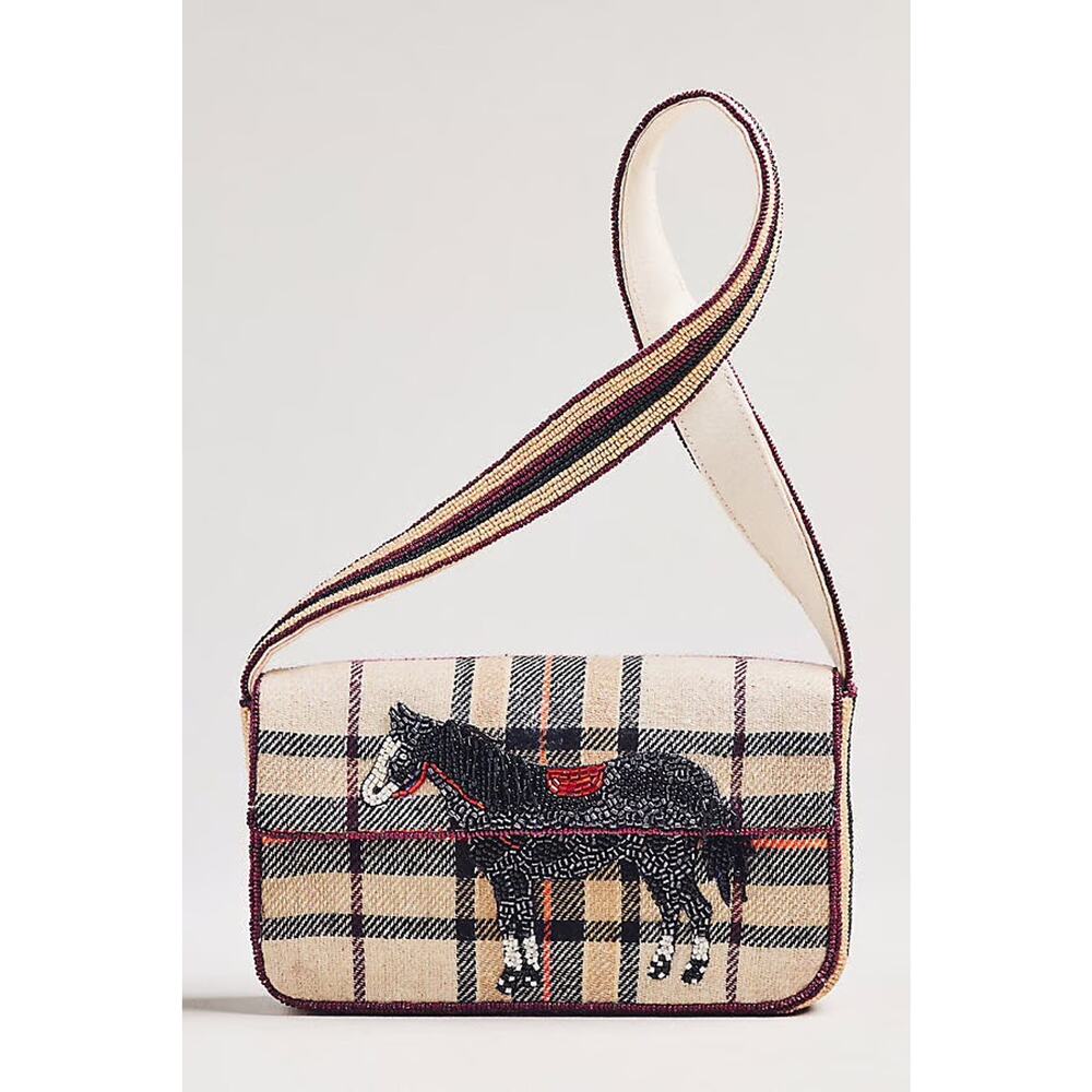 nwt ANTHROPOLOGIE The Fiona Beaded Bag: Animal Icon Edition Horse